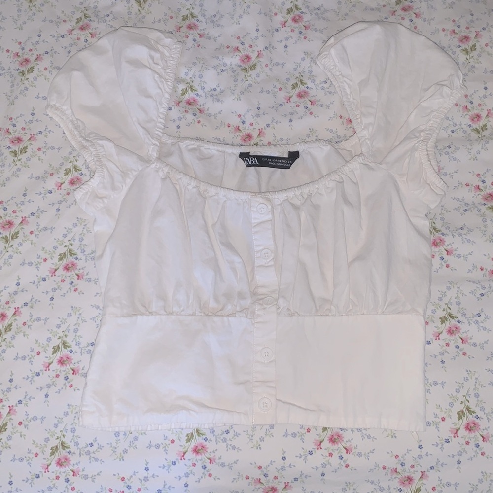 zara small white top